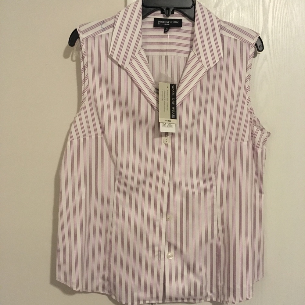 Jones New York sleeveless button down